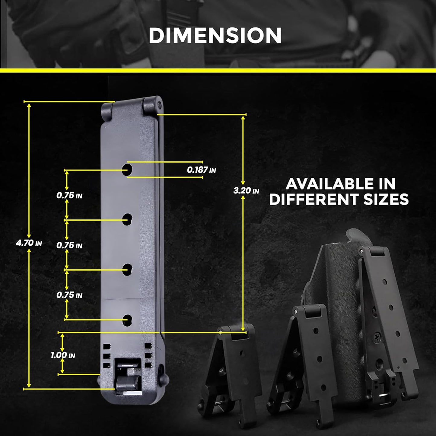 Molle Attachment – Quick Locking Belt Clip with Mounting Hardware for Holsters, Mag Pouches, Knife Sheaths, Vests – Available in Size (1", 2", 3", 5") & Pack (2 & 4) – USA Made