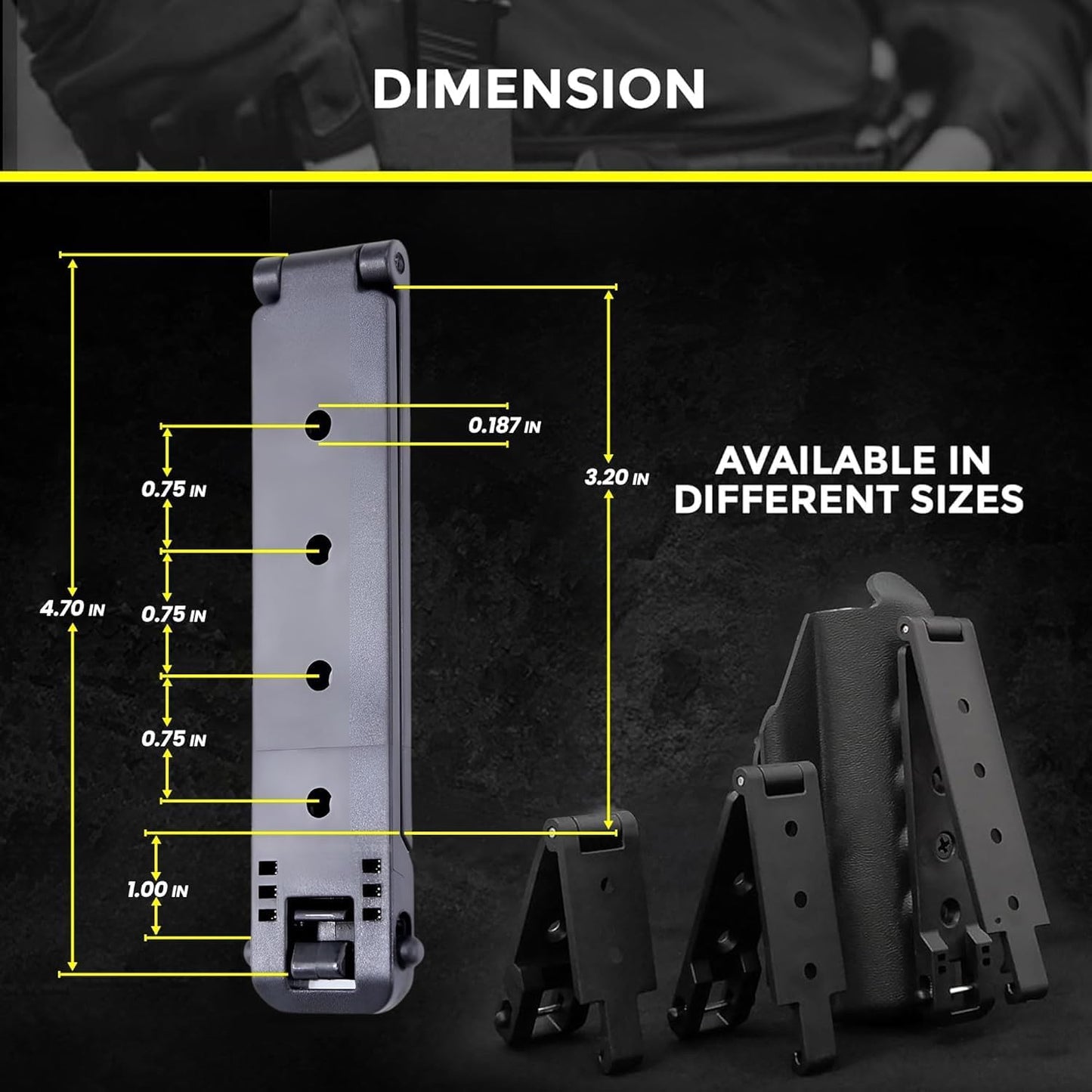 Molle Attachment – Quick Locking Belt Clip with Mounting Hardware for Holsters, Mag Pouches, Knife Sheaths, Vests – Available in Size (1", 2", 3", 5") & Pack (2 & 4) – USA Made
