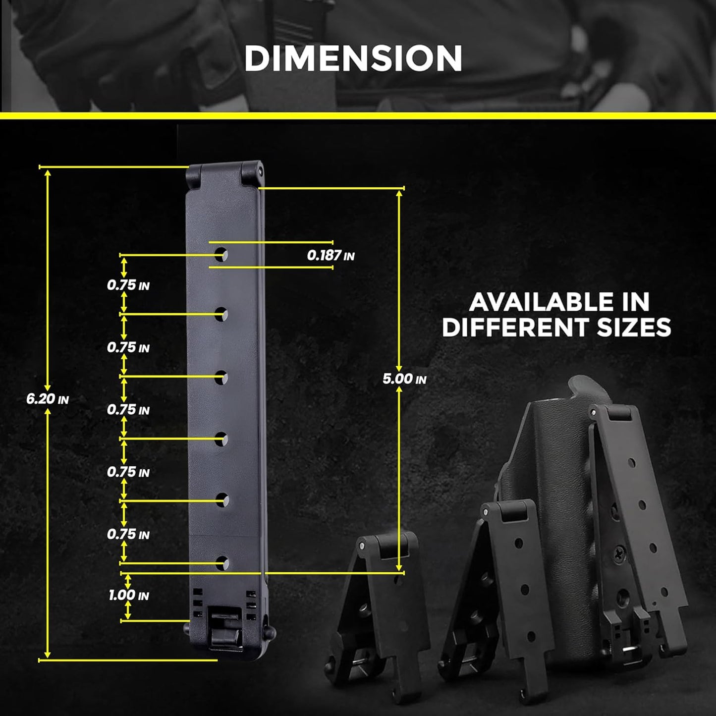 Molle Attachment – Quick Locking Belt Clip with Mounting Hardware for Holsters, Mag Pouches, Knife Sheaths, Vests – Available in Size (1", 2", 3", 5") & Pack (2 & 4) – USA Made