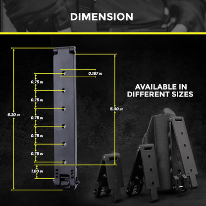 Molle Attachment – Quick Locking Belt Clip with Mounting Hardware for Holsters, Mag Pouches, Knife Sheaths, Vests – Available in Size (1", 2", 3", 5") & Pack (2 & 4) – USA Made