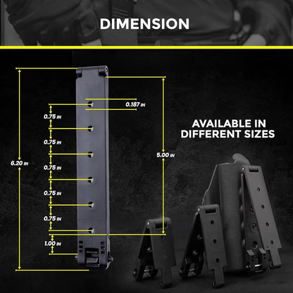 Molle Attachment – Quick Locking Belt Clip with Mounting Hardware for Holsters, Mag Pouches, Knife Sheaths, Vests – Available in Size (1", 2", 3", 5") & Pack (2 & 4) – USA Made