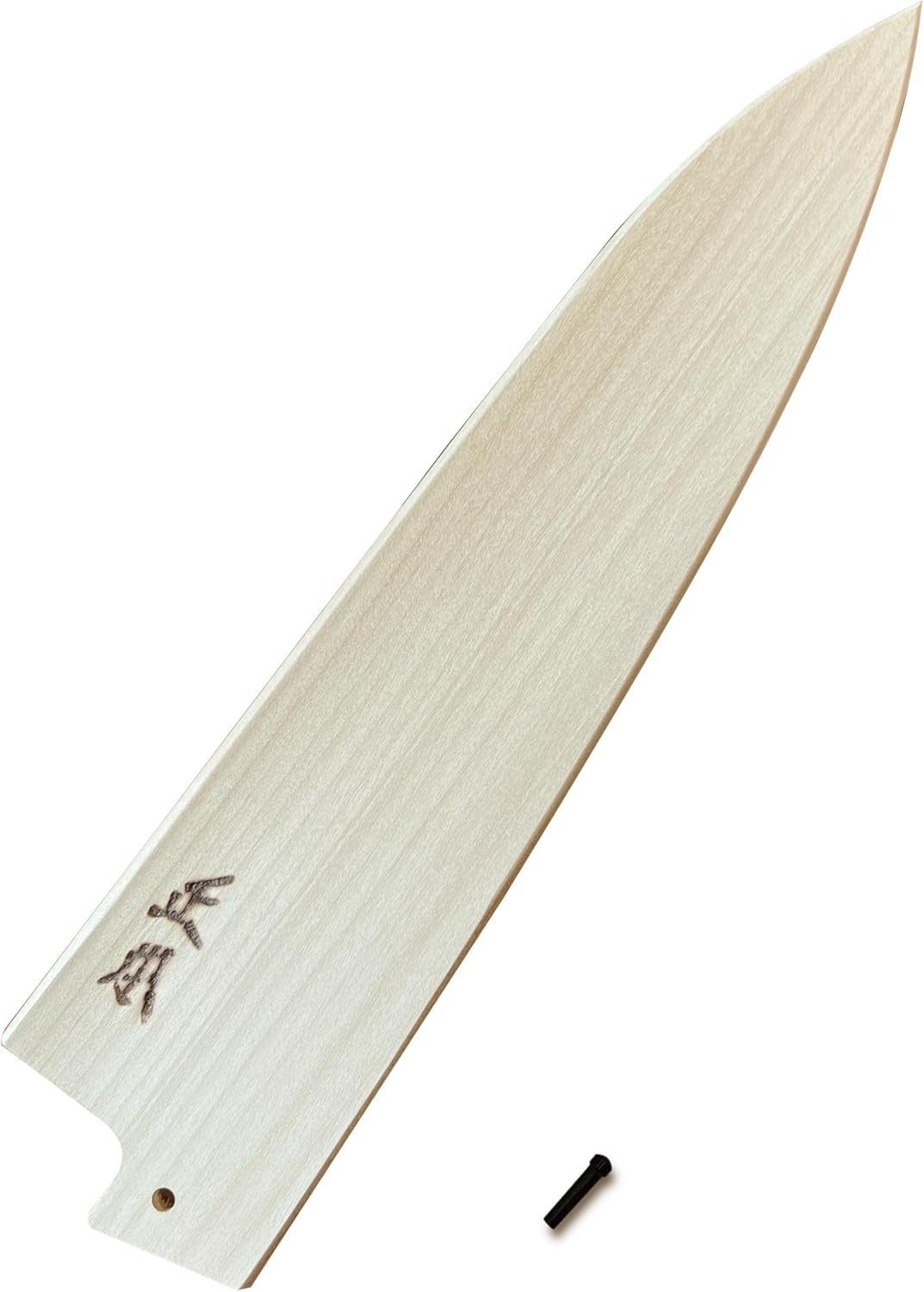 Chef Knife Sheath 9.5" (240mm) Japanese Gyuto Saya with Pin, Wooden Kitchen Knife Protect Cover, Japanese Natural Magnolia Wood, Made in JAPAN