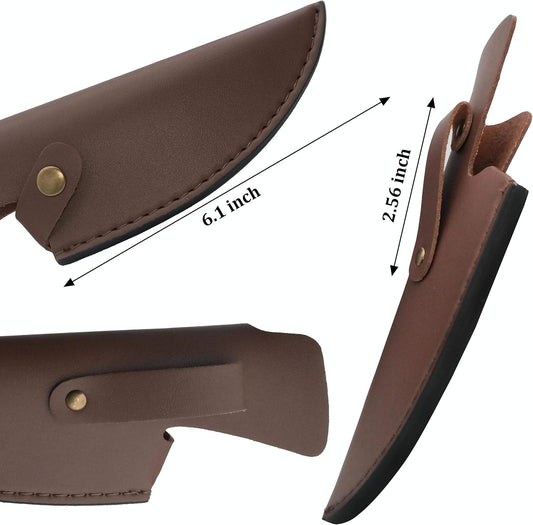 Leather Knife Sheath 6 inch Boning Knife Practical Soft Leather Sheath with Belt Loop Good for Protect Fixed Blade & Carry Out, 2025 Gifts For Women and Men