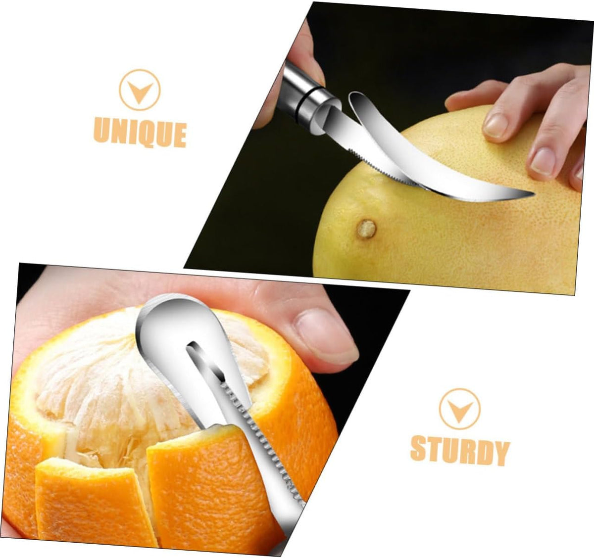 Stainless Steel Citrus Peeler and Grapefruit Knife Set 2pcs Multi-purpose Fruit Peeling Tool for Kitchen for Oranges and Pomelos Easy to Use Household Kitchen Accessory