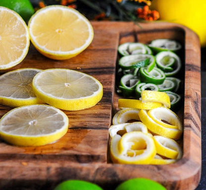 Gourmet Hudson Carving Board, 15" x 20" Acacia Wood Cutting Board with Grip Pad and Juice Well