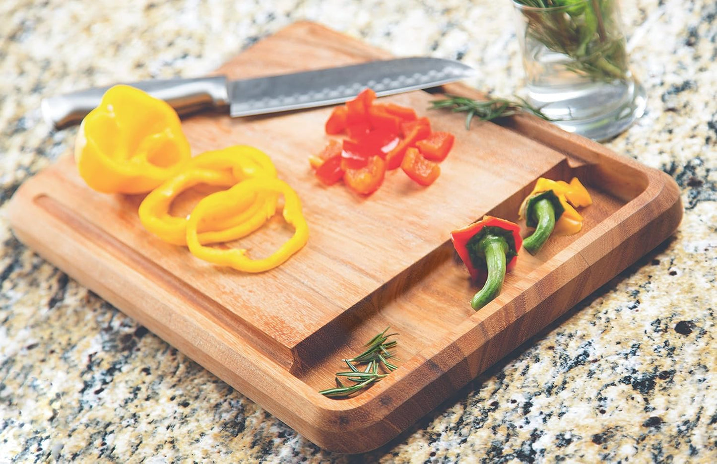 Gourmet Hudson Carving Board, 15" x 20" Acacia Wood Cutting Board with Grip Pad and Juice Well