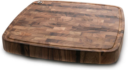 Gourmet Hudson Carving Board, 15" x 20" Acacia Wood Cutting Board with Grip Pad and Juice Well