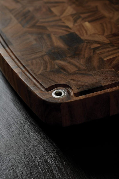 Gourmet Hudson Carving Board, 15" x 20" Acacia Wood Cutting Board with Grip Pad and Juice Well