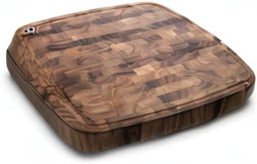Gourmet Hudson Carving Board, 15" x 20" Acacia Wood Cutting Board with Grip Pad and Juice Well