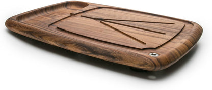 Gourmet Hudson Carving Board, 15" x 20" Acacia Wood Cutting Board with Grip Pad and Juice Well