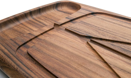 Gourmet Hudson Carving Board, 15" x 20" Acacia Wood Cutting Board with Grip Pad and Juice Well