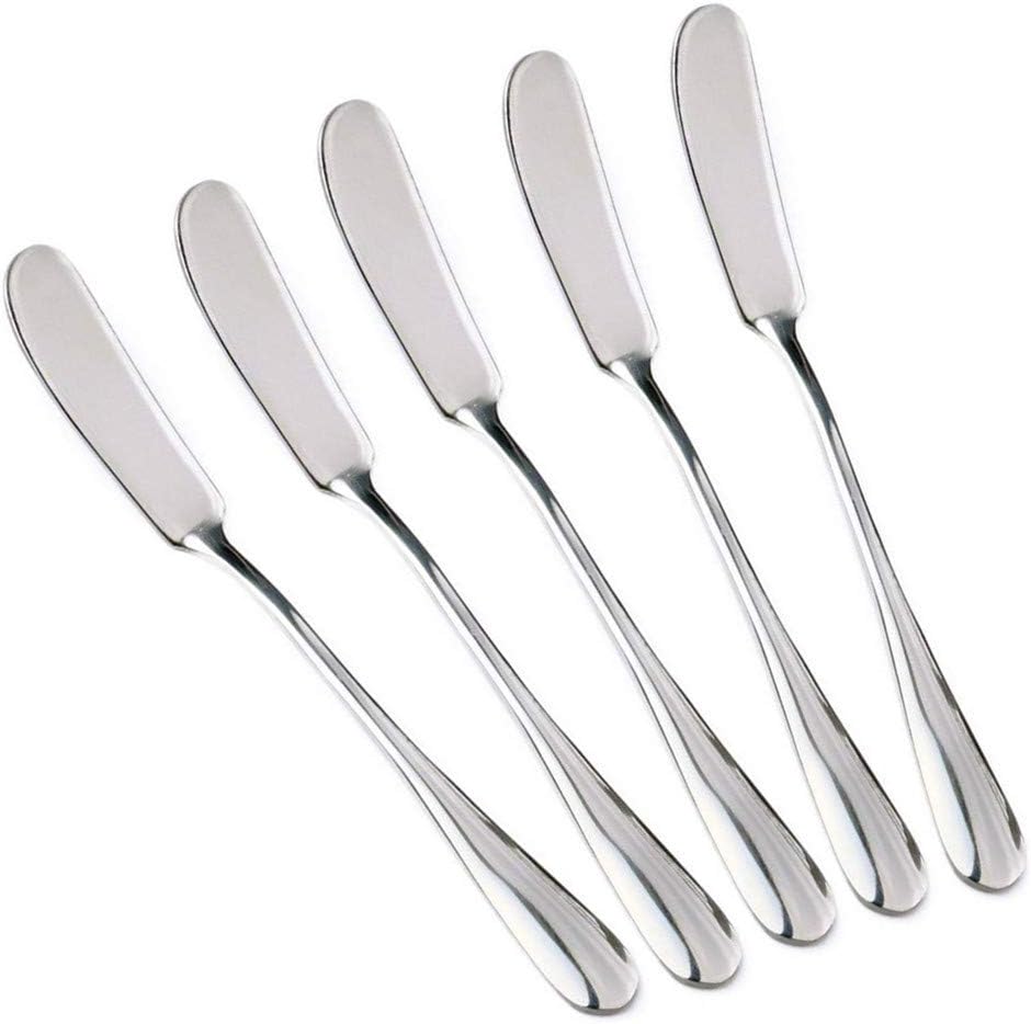 Set of 5 Stainless Steel Butter Knife, Butter applicator, Breakfast Spreads,soft cheeses and jam