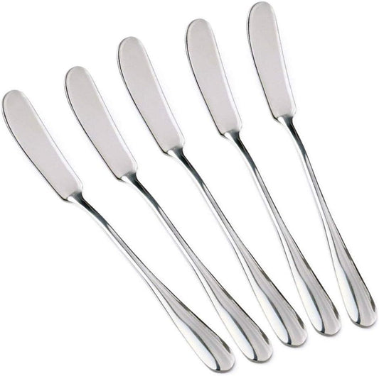 Set of 5 Stainless Steel Butter Knife, Butter applicator, Breakfast Spreads,soft cheeses and jam