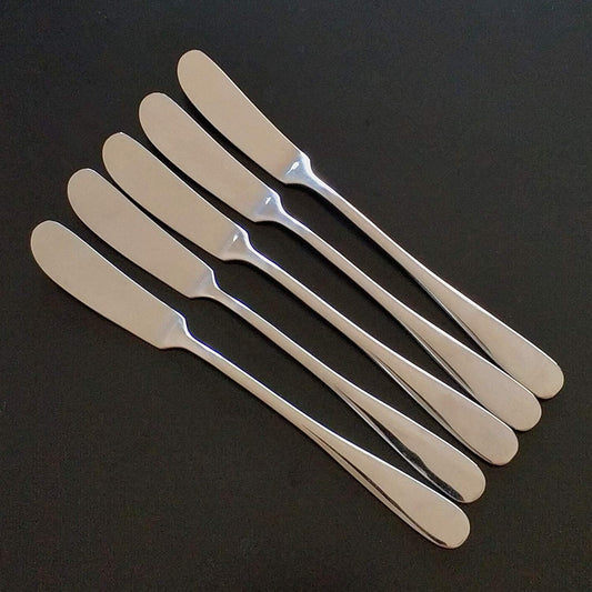 Set of 5 Stainless Steel Butter Knife, Butter applicator, Breakfast Spreads,soft cheeses and jam