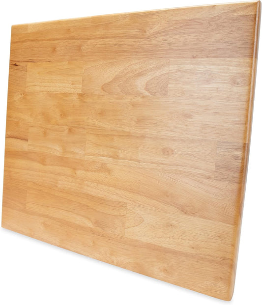 Oak Accents Camper/RV Silent Top Stovetop Cover | Features Solid Oak-Finish Hardwood w/Non-Toxic Finish & 4 Non-Slip Rubber Feet | Includes Flexible Cutting Mat | 19.5” x 17” x .75” (43521)