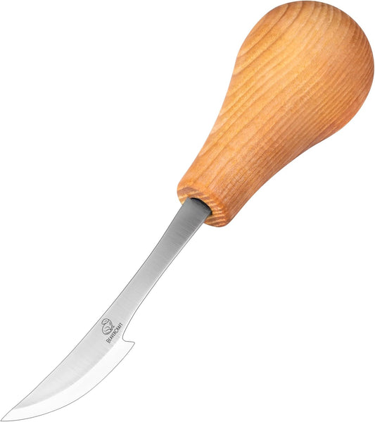Wood Carving Knife C17P - Sloyd Chip Carving Knife Carbon Steel - Whittling Knives for Beginners and Professionals - Wood Whittling Tools Woodworking Palm Chisel