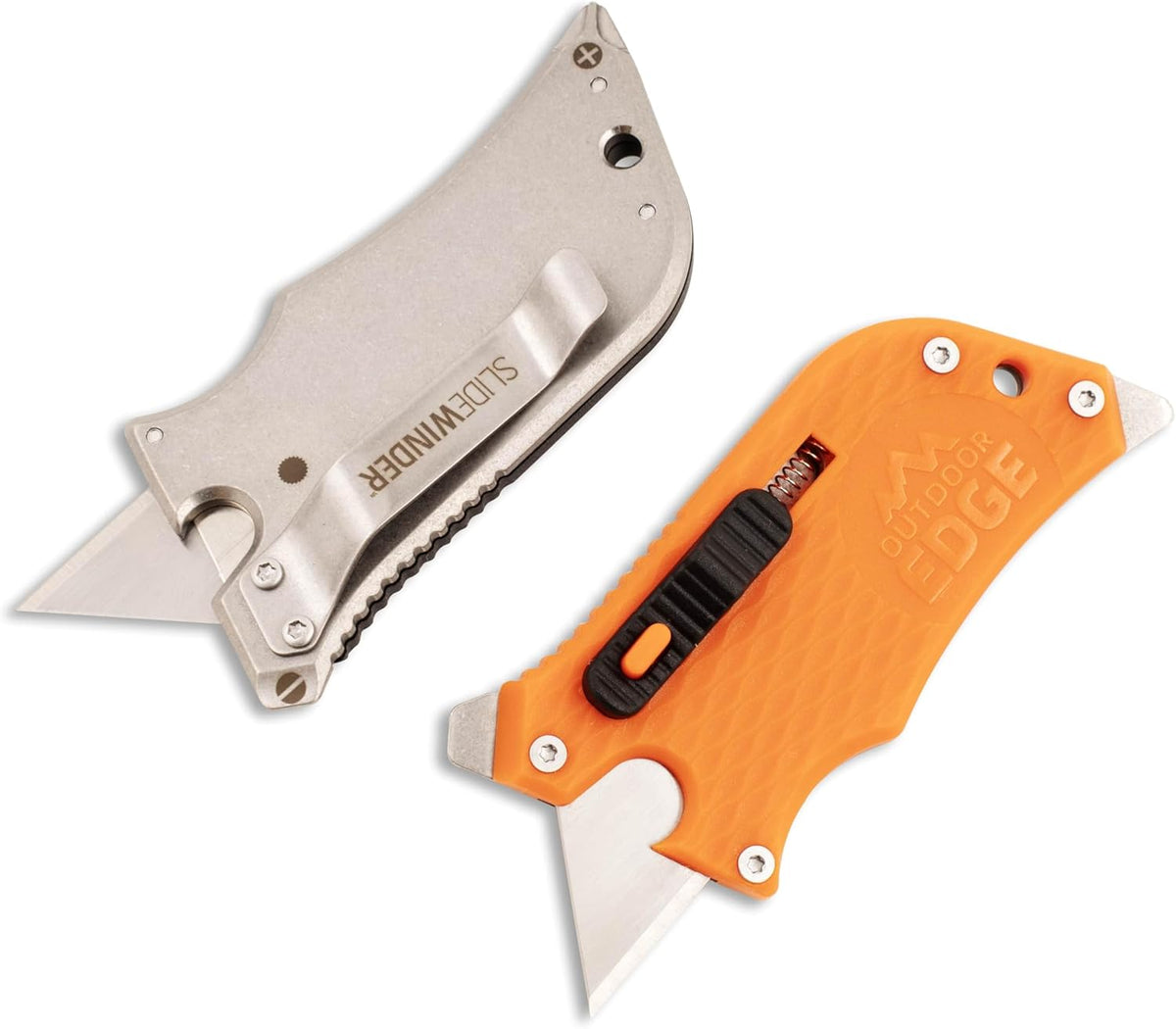 SlideWinder - Utility Knife Multitool with Standard Replaceable Razor Blade, Screwdrivers, Prybar, Bottle Opener and Pocket Clip with Locking Auto-Retracting Blade