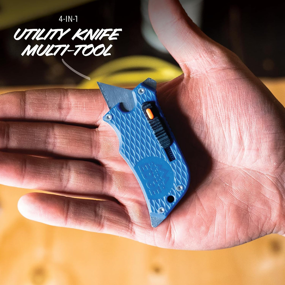SlideWinder - Utility Knife Multitool with Standard Replaceable Razor Blade, Screwdrivers, Prybar, Bottle Opener and Pocket Clip with Locking Auto-Retracting Blade