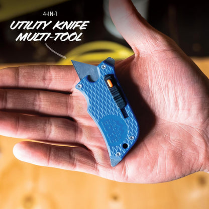 SlideWinder - Utility Knife Multitool with Standard Replaceable Razor Blade, Screwdrivers, Prybar, Bottle Opener and Pocket Clip with Locking Auto-Retracting Blade