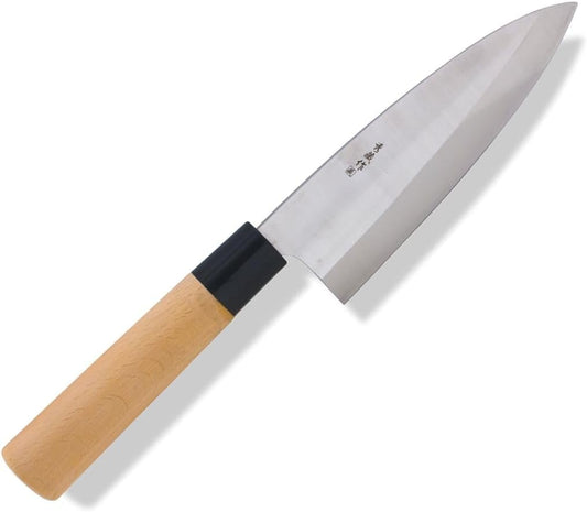 7” High Carbon German Steel Blade Deba Knife with Wood Handle- Japanese Kitchen Knife Sharp Sushi Knife for Fish Fillet Knifes Fish Cutting
