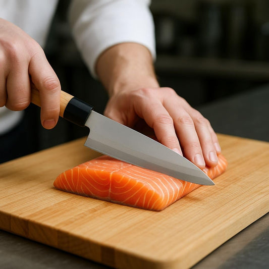 7” High Carbon German Steel Blade Deba Knife with Wood Handle- Japanese Kitchen Knife Sharp Sushi Knife for Fish Fillet Knifes Fish Cutting