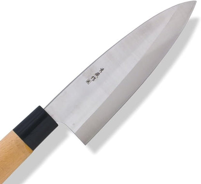 7” High Carbon German Steel Blade Deba Knife with Wood Handle- Japanese Kitchen Knife Sharp Sushi Knife for Fish Fillet Knifes Fish Cutting