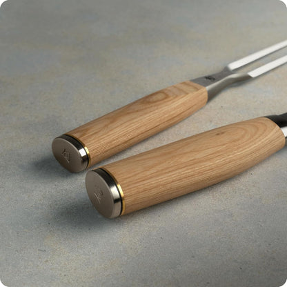 Premier 2 Piece Carving Set | Includes 9.5" Premier Slicing Knife and Carving Fork, VG-MAX Core, Damascus Stainless Steel Cladding, Pakkawood Handle