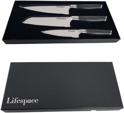 Classic Japanese Chef Knife Set in a Gift Box - Petty, Santoku & Chef
