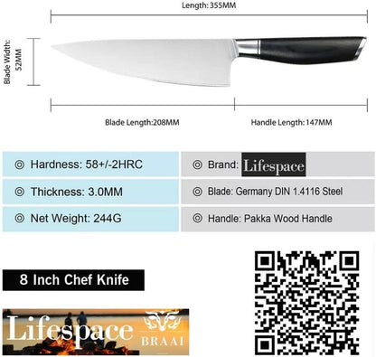 Classic Japanese Chef Knife Set in a Gift Box - Petty, Santoku & Chef