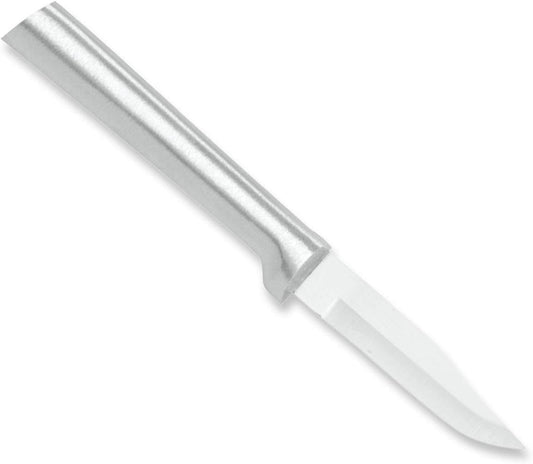 Peeling Paring Knife (R102), Silver Handle | 2.5" Stainless Steel Blade, Silver Cast Aluminum Handle