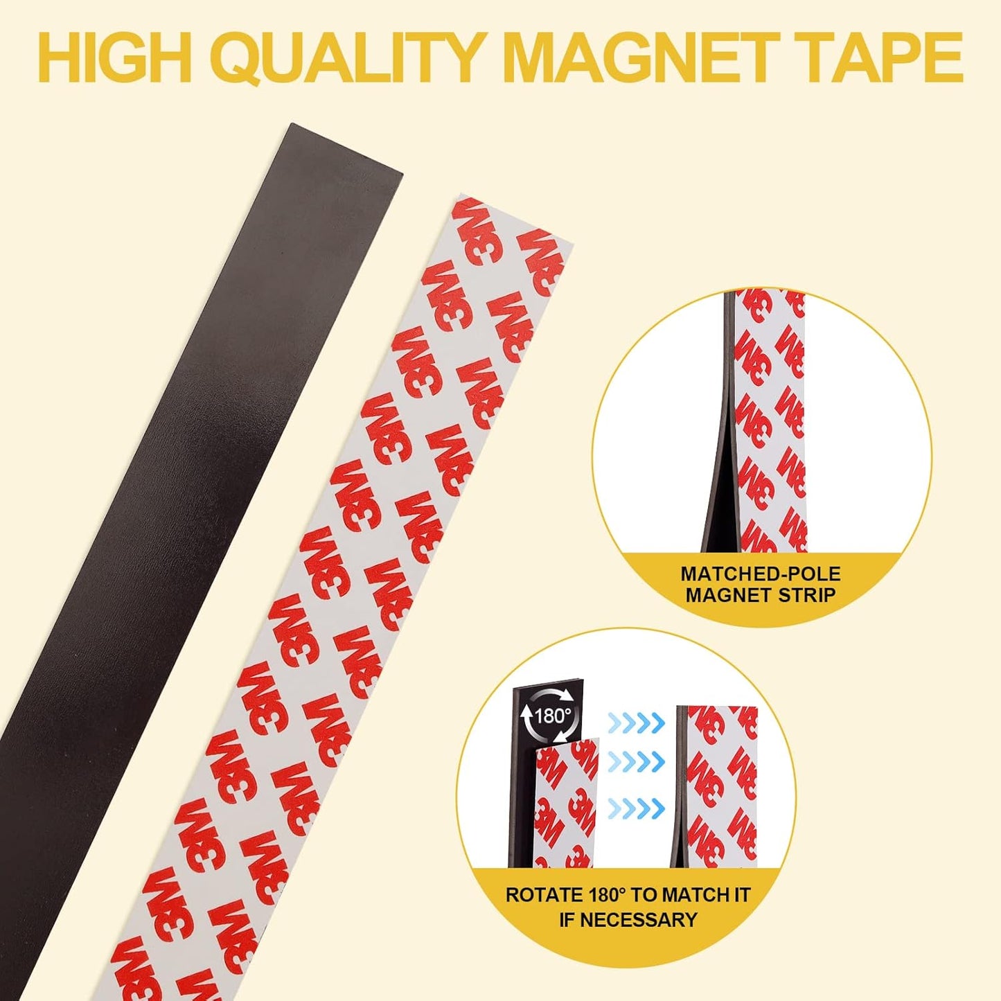 16 Feet Magnetic Strips with Adhesive Backing,Magnets Tape for Crafts,Flat Package (16 PCS 0.5X12") Strong Sticky Magnets