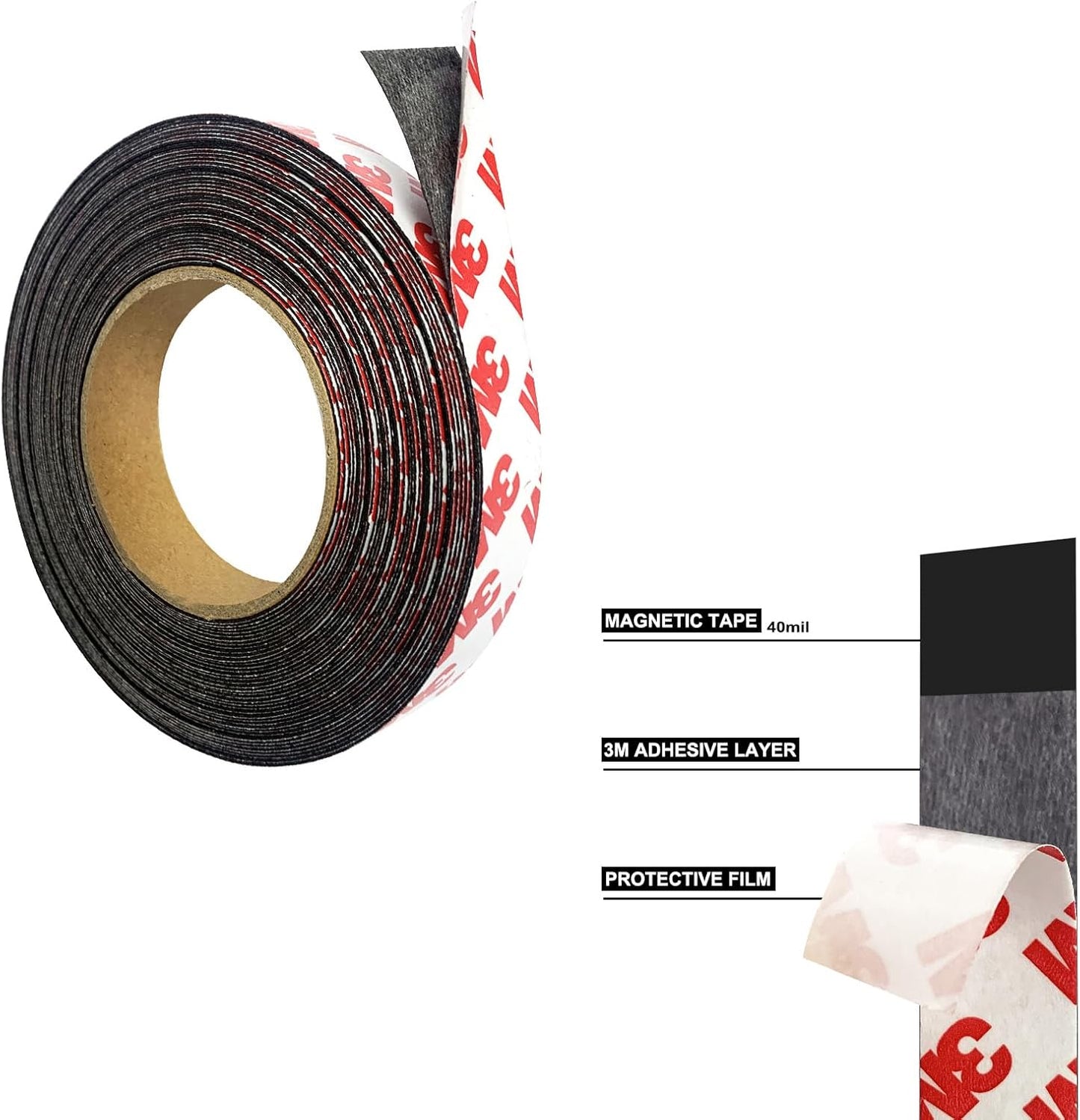 16 Feet Magnetic Strips with Adhesive Backing,Magnets Tape for Crafts,Flat Package (16 PCS 0.5X12") Strong Sticky Magnets