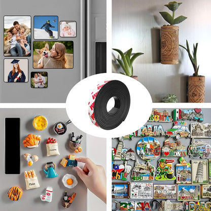 16 Feet Magnetic Strips with Adhesive Backing,Magnets Tape for Crafts,Flat Package (16 PCS 0.5X12") Strong Sticky Magnets