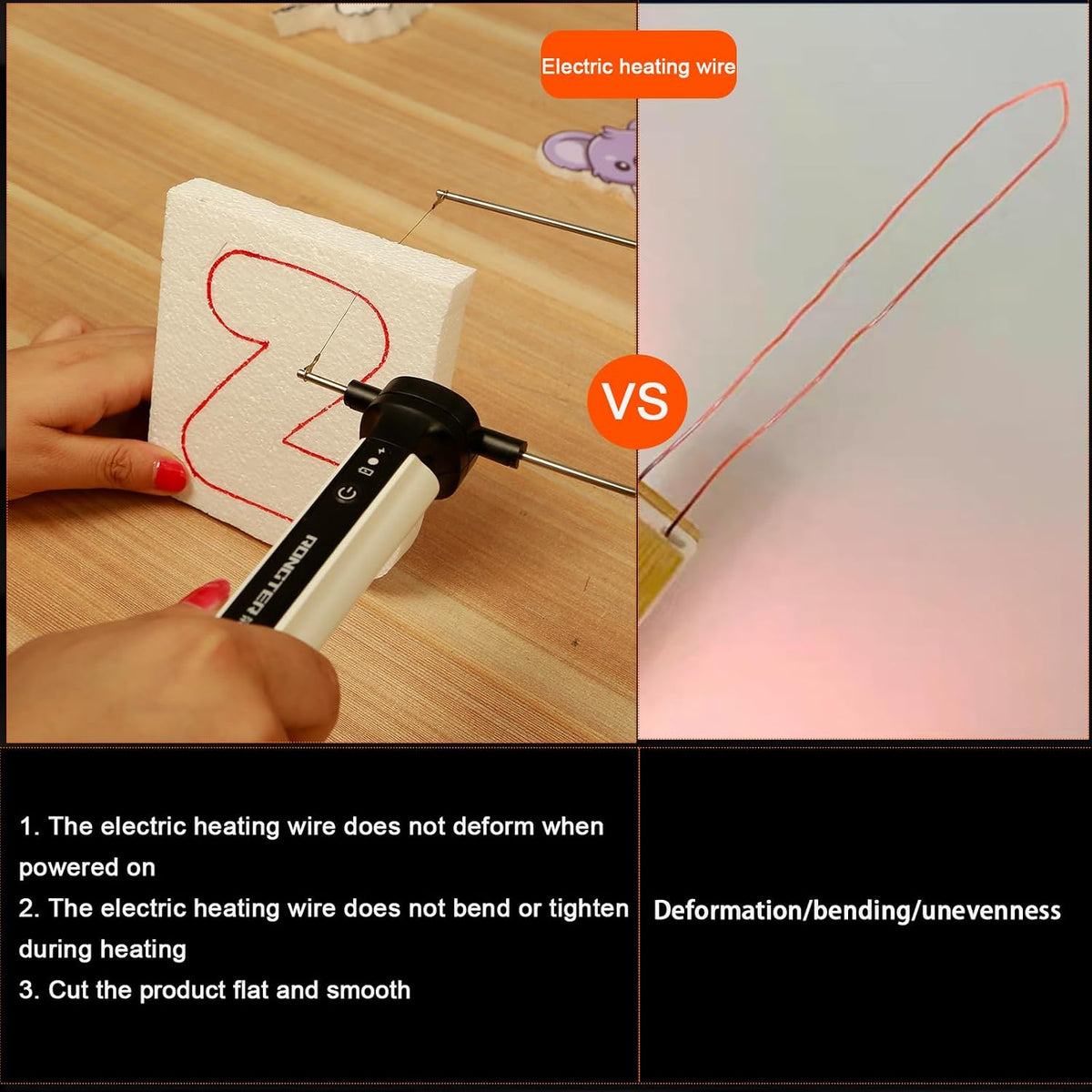 3-in-1 Hot Wire Foam Cutter Tool, Electric Styrofoam Cutter, Orange