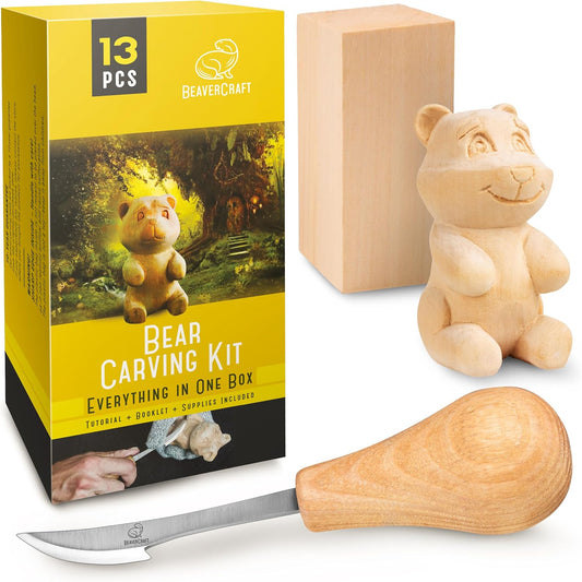 Wood Carving Kit for Beginners DIY 05 - Whittling Kit with Wood Carving Knife & Basswood Blocks - Hobby Craft for Adults and Teens - Whittling Tools Set for Carvers