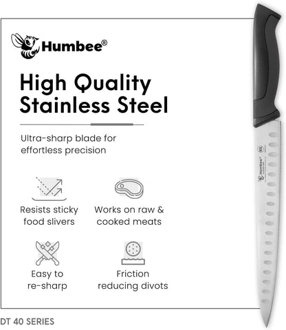 10-Inch Slicer knife With Granton edge, Black, DT-40 Series