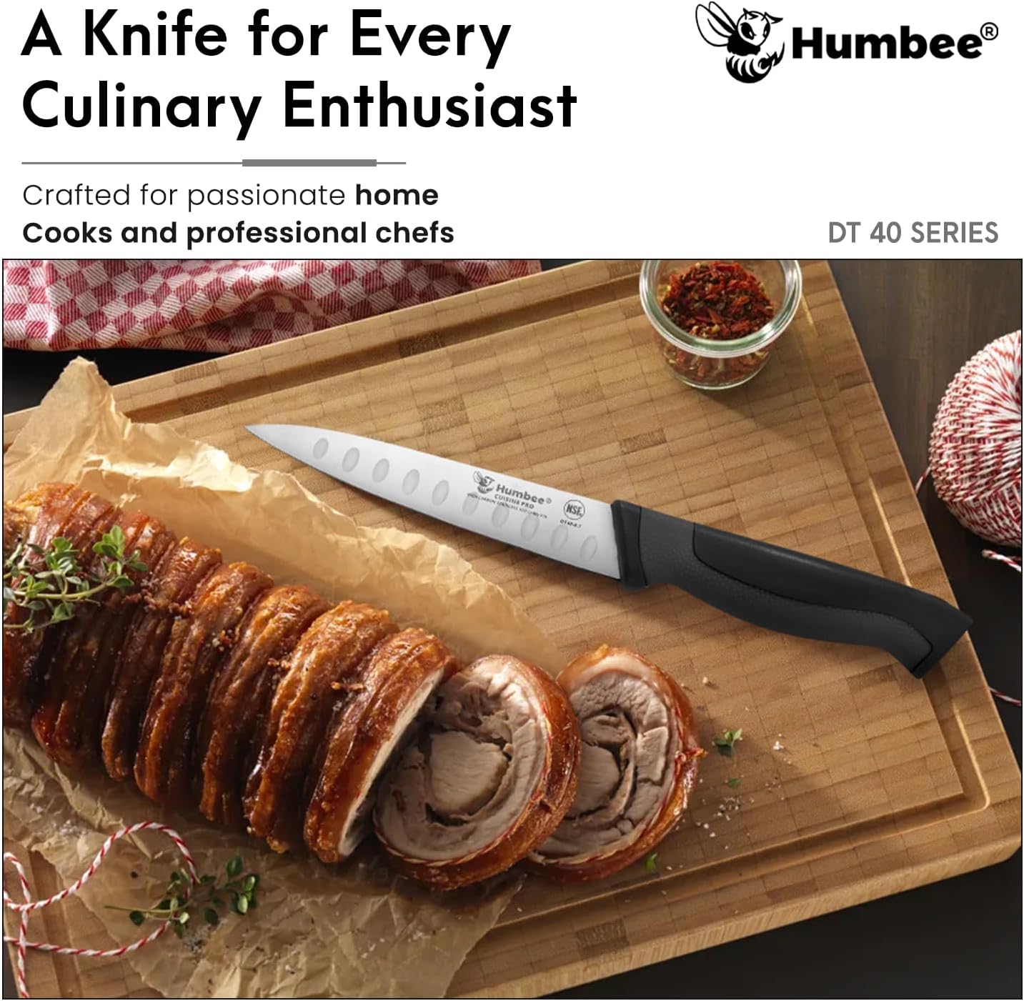 10-Inch Slicer knife With Granton edge, Black, DT-40 Series