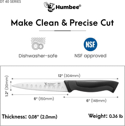 10-Inch Slicer knife With Granton edge, Black, DT-40 Series