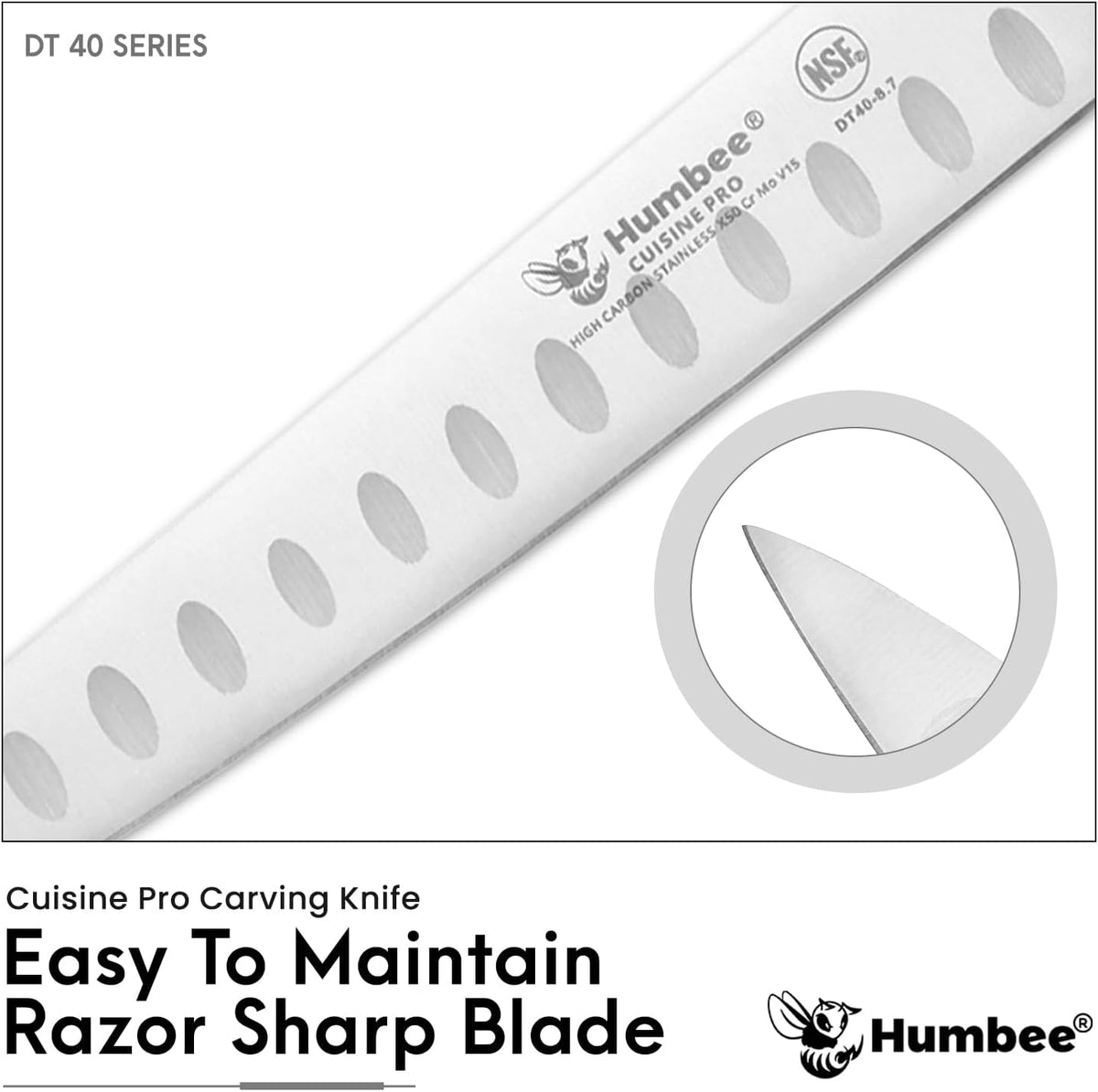 10-Inch Slicer knife With Granton edge, Black, DT-40 Series