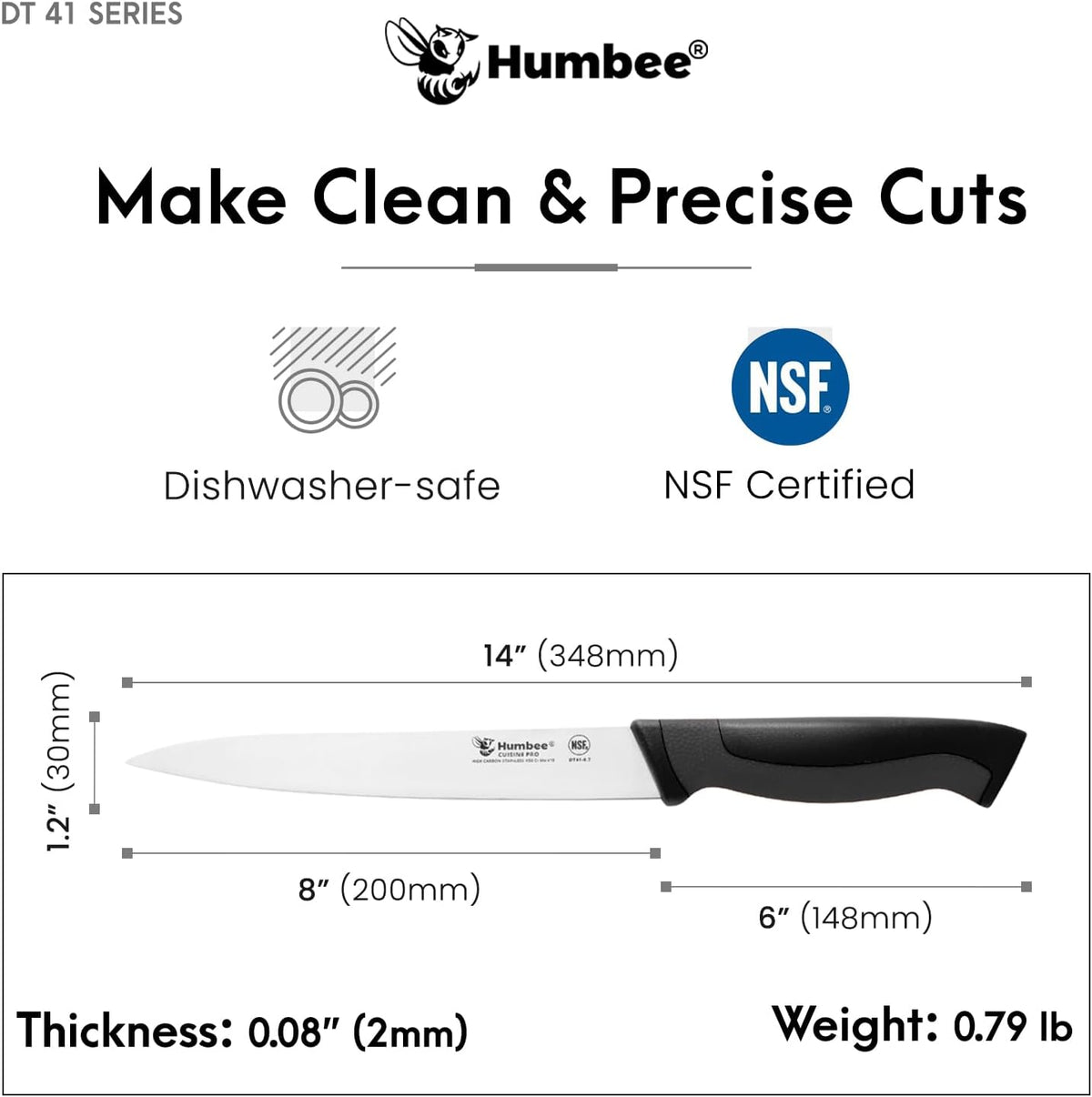 10-Inch Slicer knife With Granton edge, Black, DT-40 Series