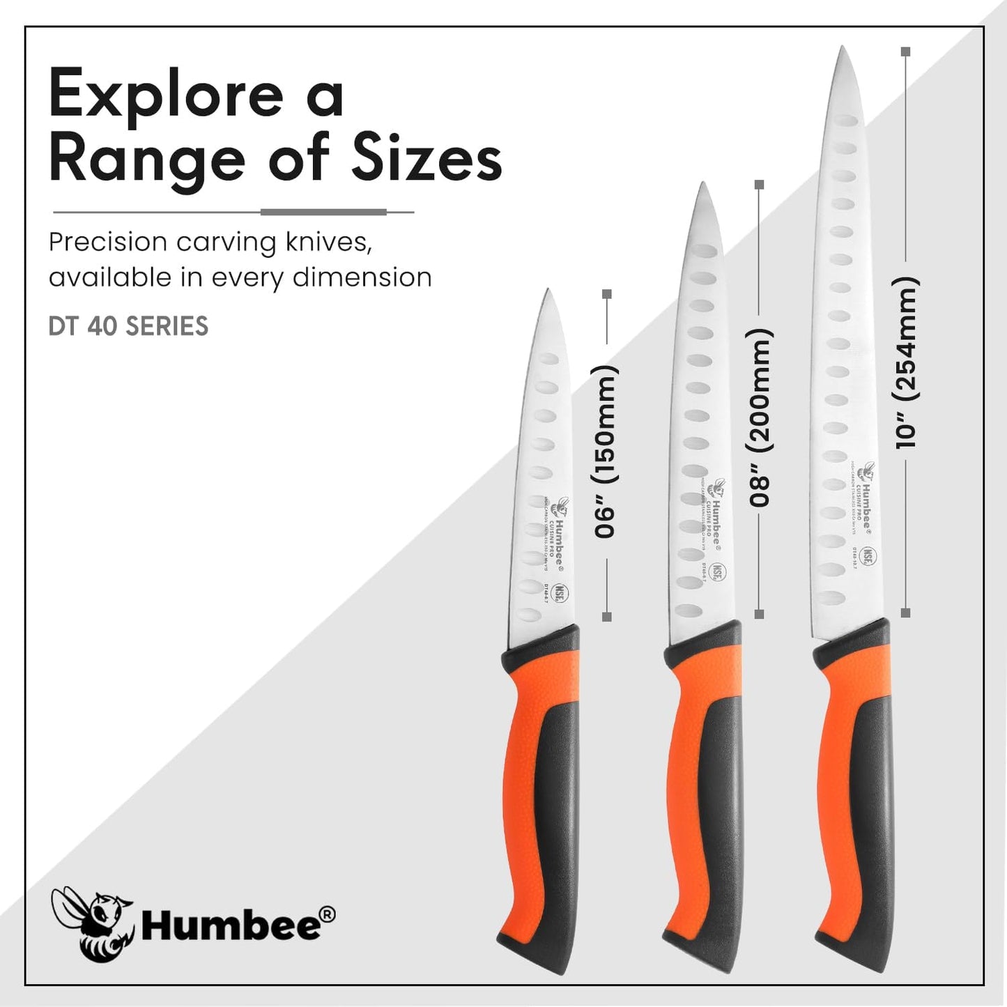 10-Inch Slicer knife With Granton edge, Black, DT-40 Series