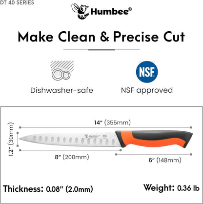 10-Inch Slicer knife With Granton edge, Black, DT-40 Series