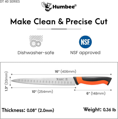 10-Inch Slicer knife With Granton edge, Black, DT-40 Series