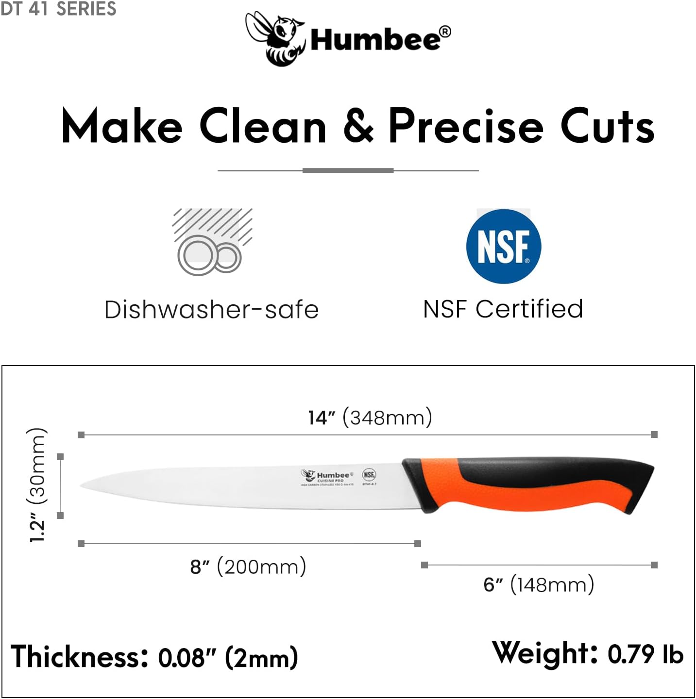 10-Inch Slicer knife With Granton edge, Black, DT-40 Series