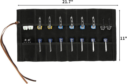 pocket knife storage, Knife Display Bag, with 16 Slots Pocket Knives Folding Knife Holder Organizer, pocket knife roll Collection Protector Bag, Tactical Outdoor for EDC Mini Knife Bags(Khaki)