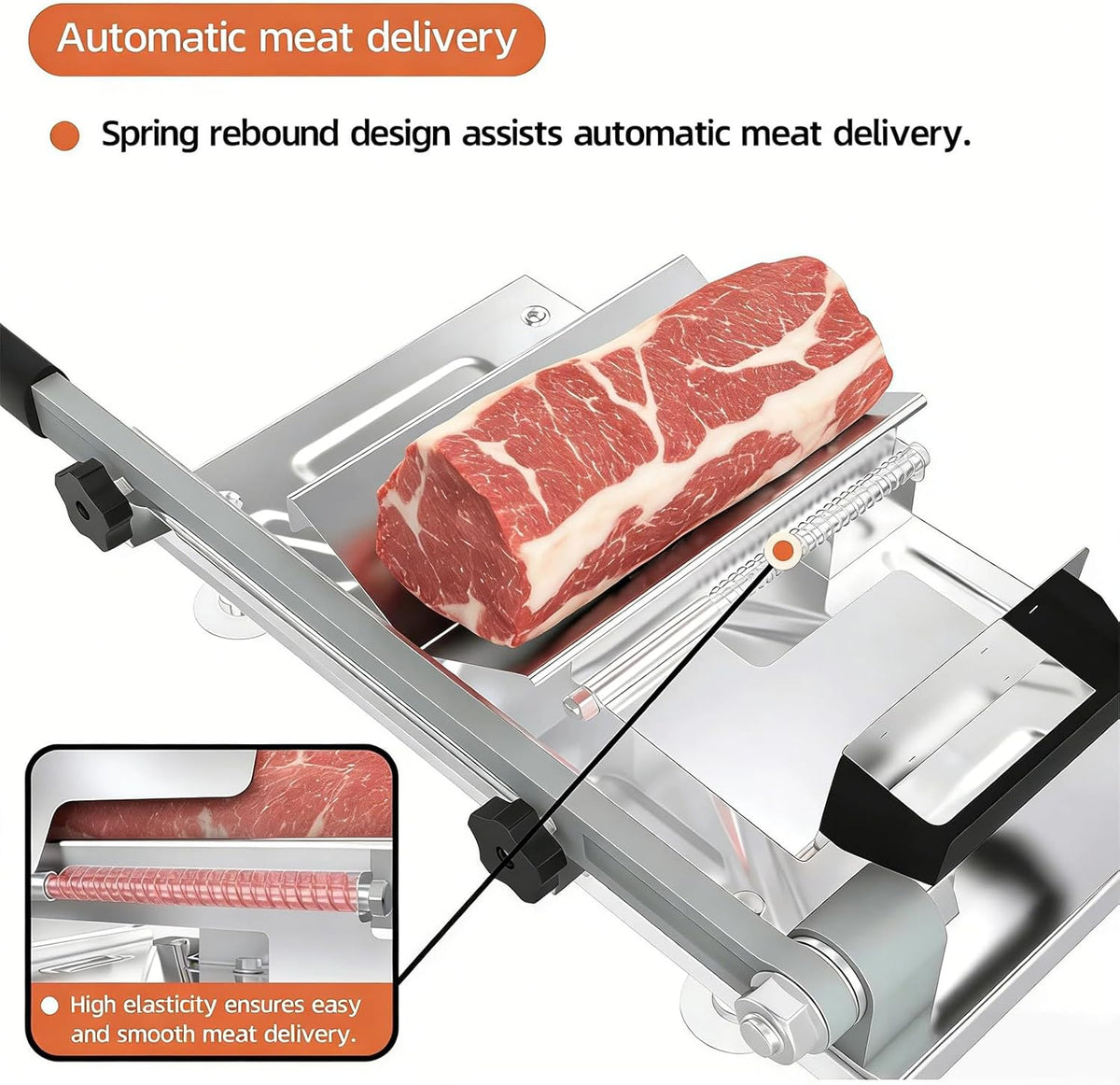 Stainless Steel Food Slicer,Upgraded Manual Frozen Meat Slicer Beef and Mutton Roll Meat Cleavers Machine for Home Cooking of Shabu Shabu,BBQ,Hot Pot