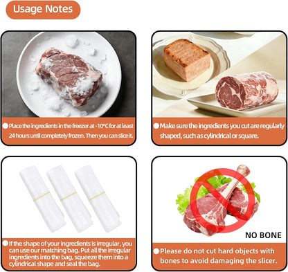 Stainless Steel Food Slicer,Upgraded Manual Frozen Meat Slicer Beef and Mutton Roll Meat Cleavers Machine for Home Cooking of Shabu Shabu,BBQ,Hot Pot