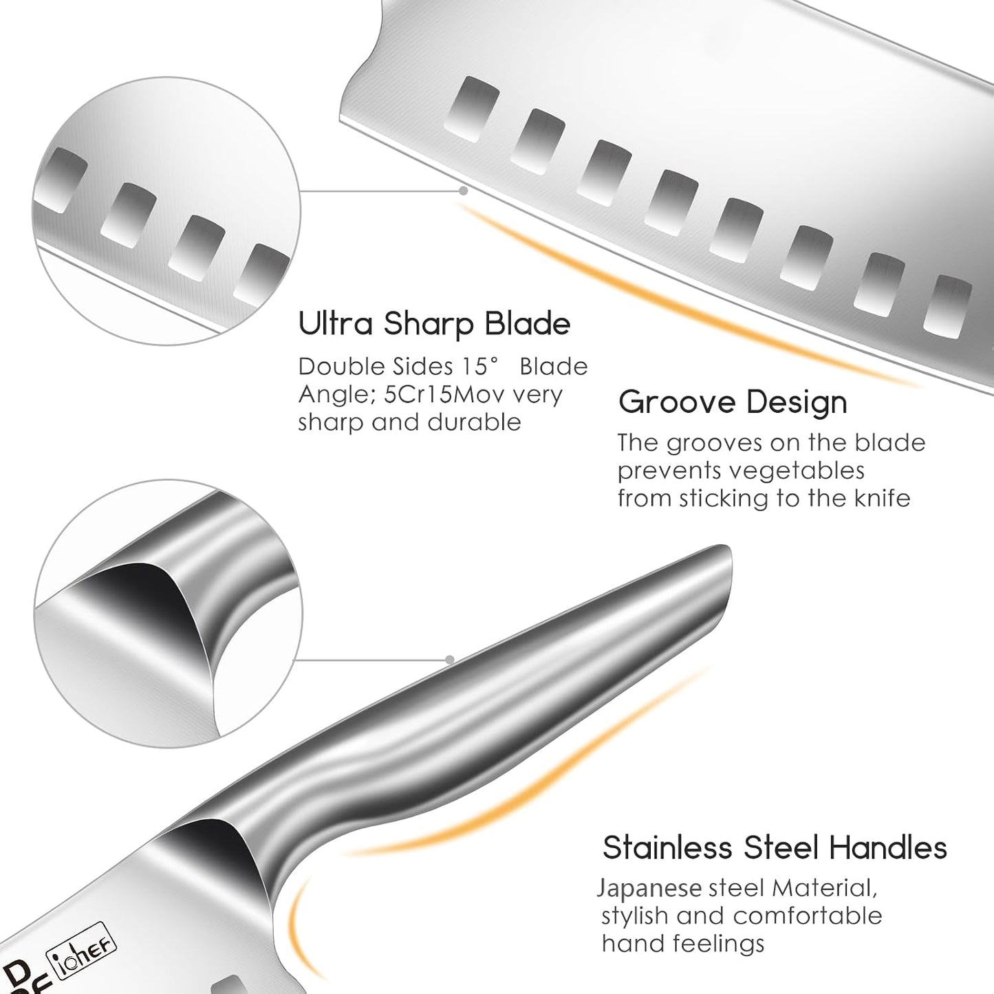 Steak Knives Set of 6, 4.5-Inch Serrated Steak Knives, Dishwasher Safe | Steak Knives High Carbon Stainless Steel, Serrated Knives with Ergonomic Hollow Handles, Silver, for Families & Restaurants