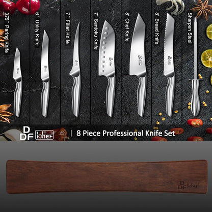 Steak Knives Set of 6, 4.5-Inch Serrated Steak Knives, Dishwasher Safe | Steak Knives High Carbon Stainless Steel, Serrated Knives with Ergonomic Hollow Handles, Silver, for Families & Restaurants