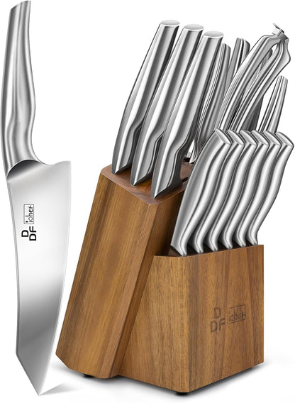 Steak Knives Set of 6, 4.5-Inch Serrated Steak Knives, Dishwasher Safe | Steak Knives High Carbon Stainless Steel, Serrated Knives with Ergonomic Hollow Handles, Silver, for Families & Restaurants